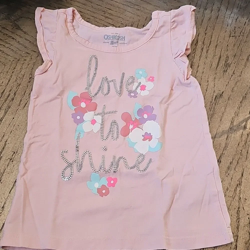 OshKosh B'gosh Pink 'Love to Shine' Floral Tee 3T